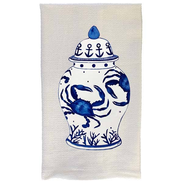 Blau Crab Ingwer Geschirrtuch – B McVan Designs