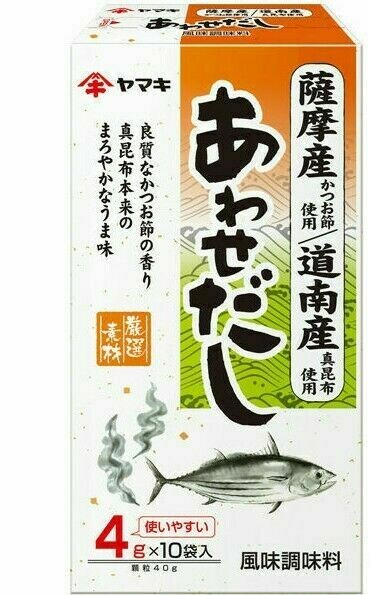 Yamaki, „Awase Dashi“, Kombu & Bonito Dashi Pulver, 4g x 10 in 1 Box