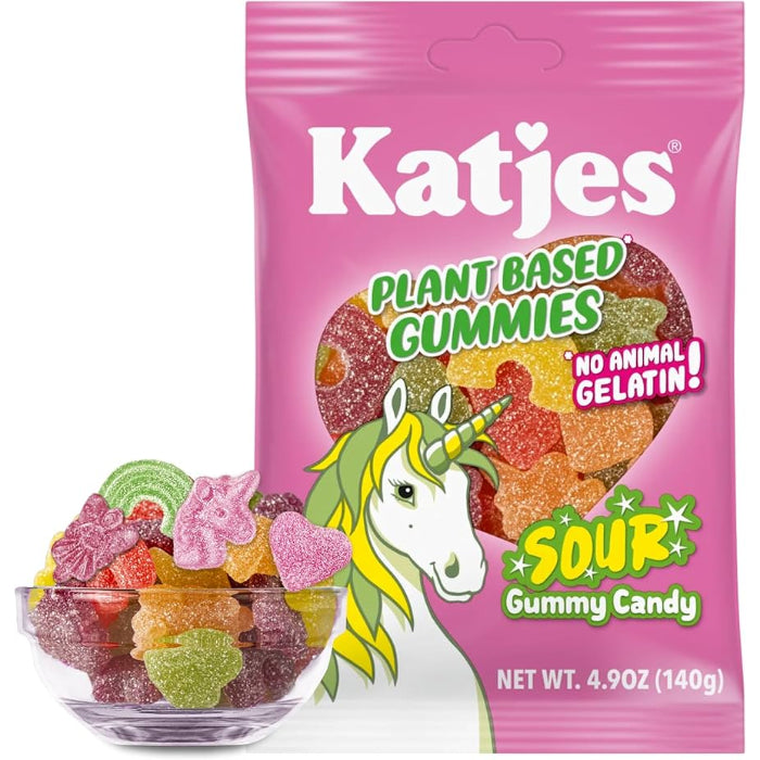 KATJES – Pflanzliche saure Gummy Süßigkeiten 4.9OZ (Packung mit 15)