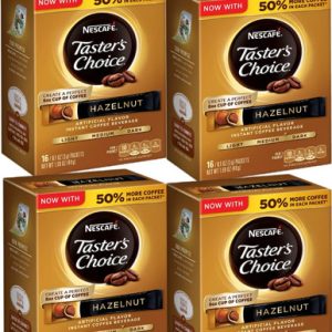 Nescafe Taster’s Choice Instant Haselnuss-Kaffee, 16 Zähler (Packung mit 4)