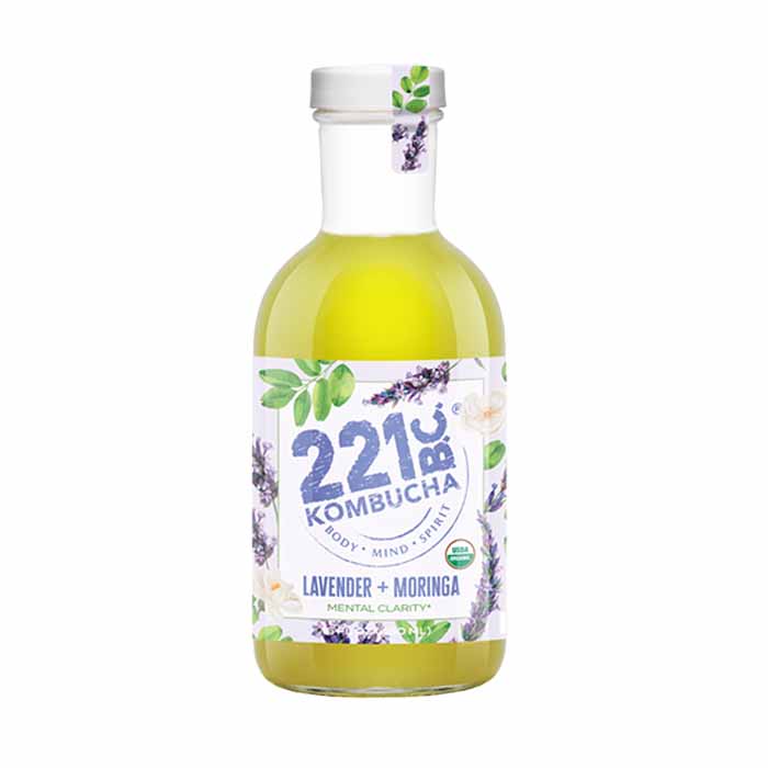 221Bc Kombucha – Kombucha Moringa Lavendar, 16oz – Packung mit 6