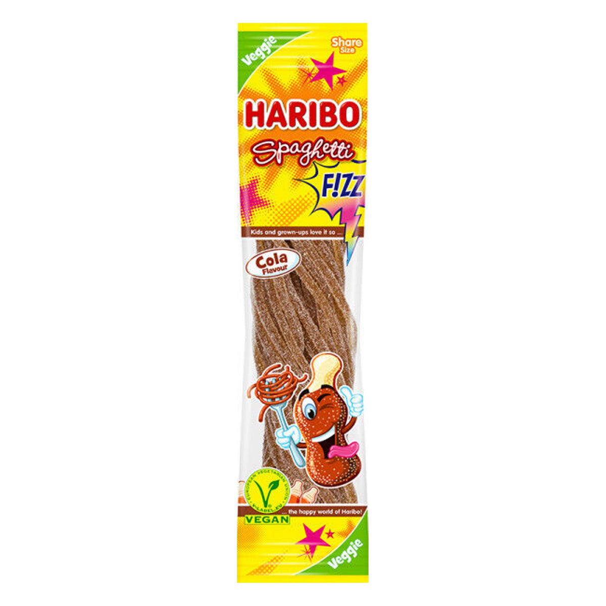 Haribo Spaghetti fizz happy cola 200g DEUTSCHLAND (Fall von 12)