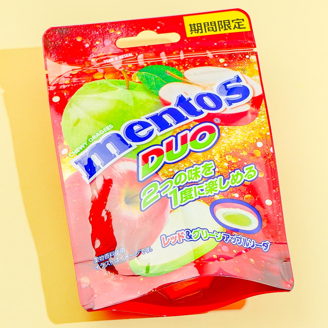 Mentos DUO Süßigkeiten – Rote und grüne Apfel-Soda
