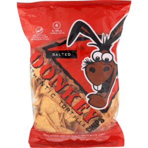 Donkey Chip – Tortilla gesalzene Chips, 14 Unzen (Packung mit 12 Stück)