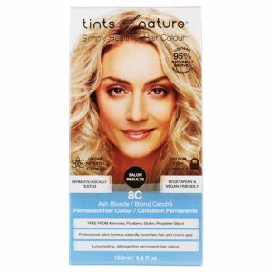 Tints of Nature – 8C Ash Blonde Permanent Haarfärbemittel, 4,4 ml Packung o