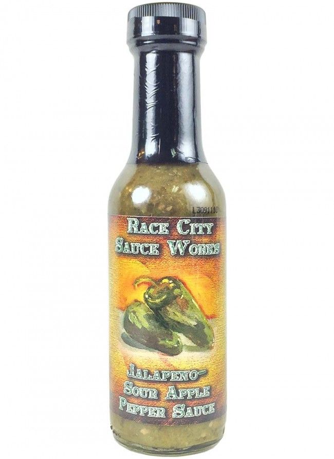 Race City Sauce funktioniert Jalapeno-Sauer Apfel Pfeffer Sauce, 5oz