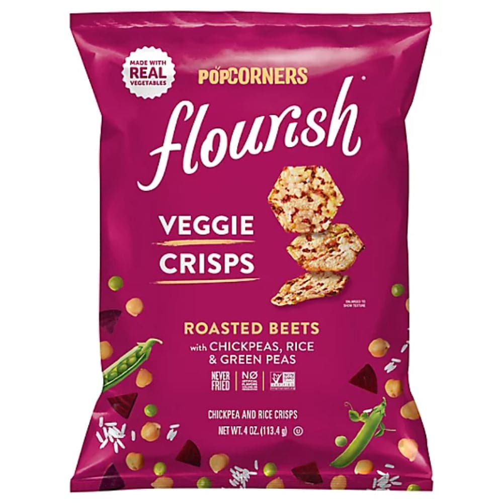 Popcorners – Flourish Veggie Crisps Rote Beete mit Kichererbsen, Reis