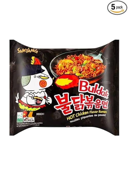 Buldak Ramen scharf Hähnchen Geröstete Nudeln