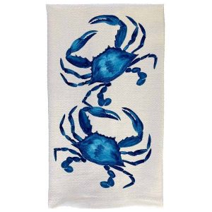 2 blaue Krabben Mehl Sack Handtuch – B McVan Designs