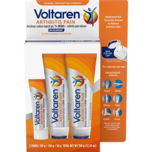 Voltaren Arthritis Pain Relief Gel, 1% Diclofenac-Natrium, 12,34 Unzen, 3 Tuben, bei Gelenkschmerzen