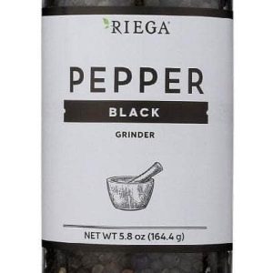 RIEGA Schwarzer Pfeffermühle, 5,8 Unzen Packung mit 6 Stück