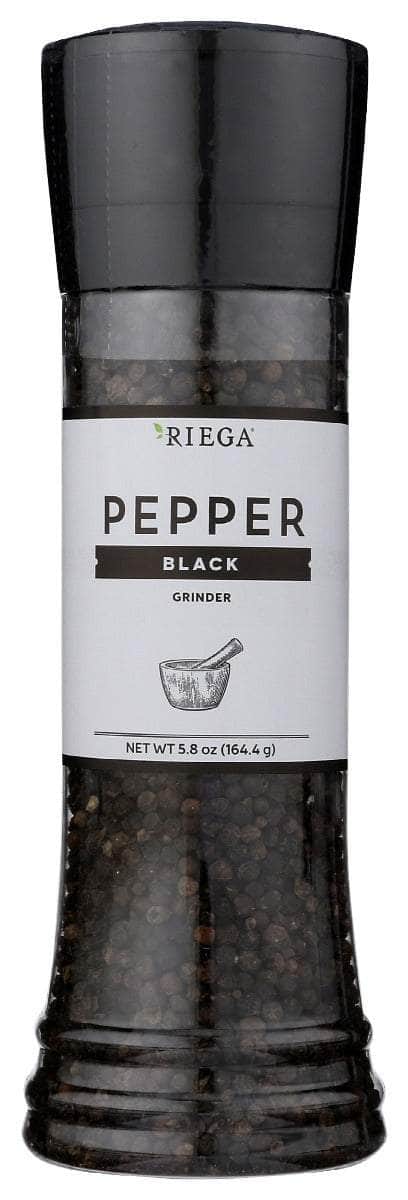 RIEGA Schwarzer Pfeffermühle, 5,8 oz – Packung mit 6 Stück