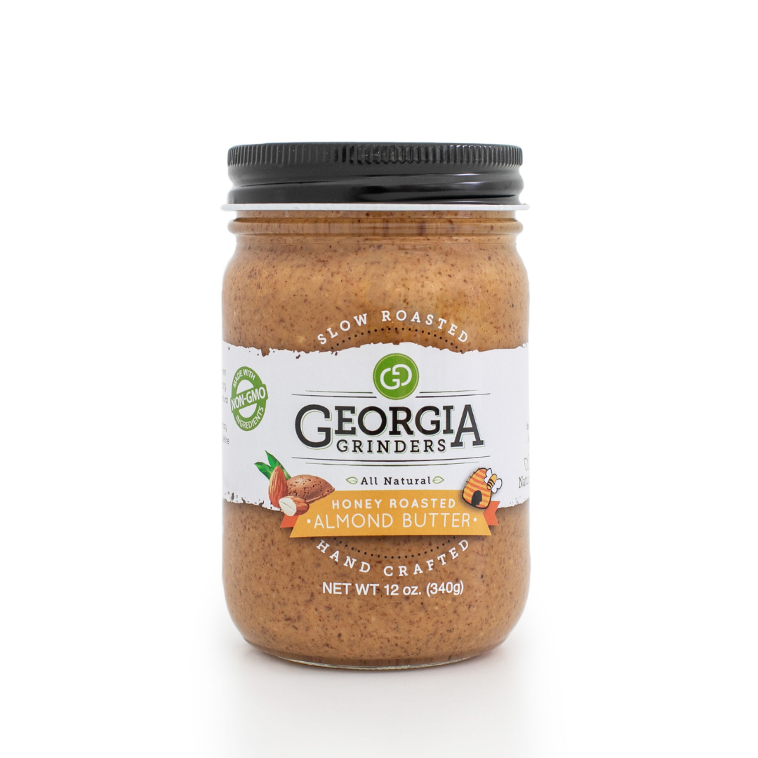 Georgia Grinders Honig geröstete Mandelbutter Glas – 12 oz