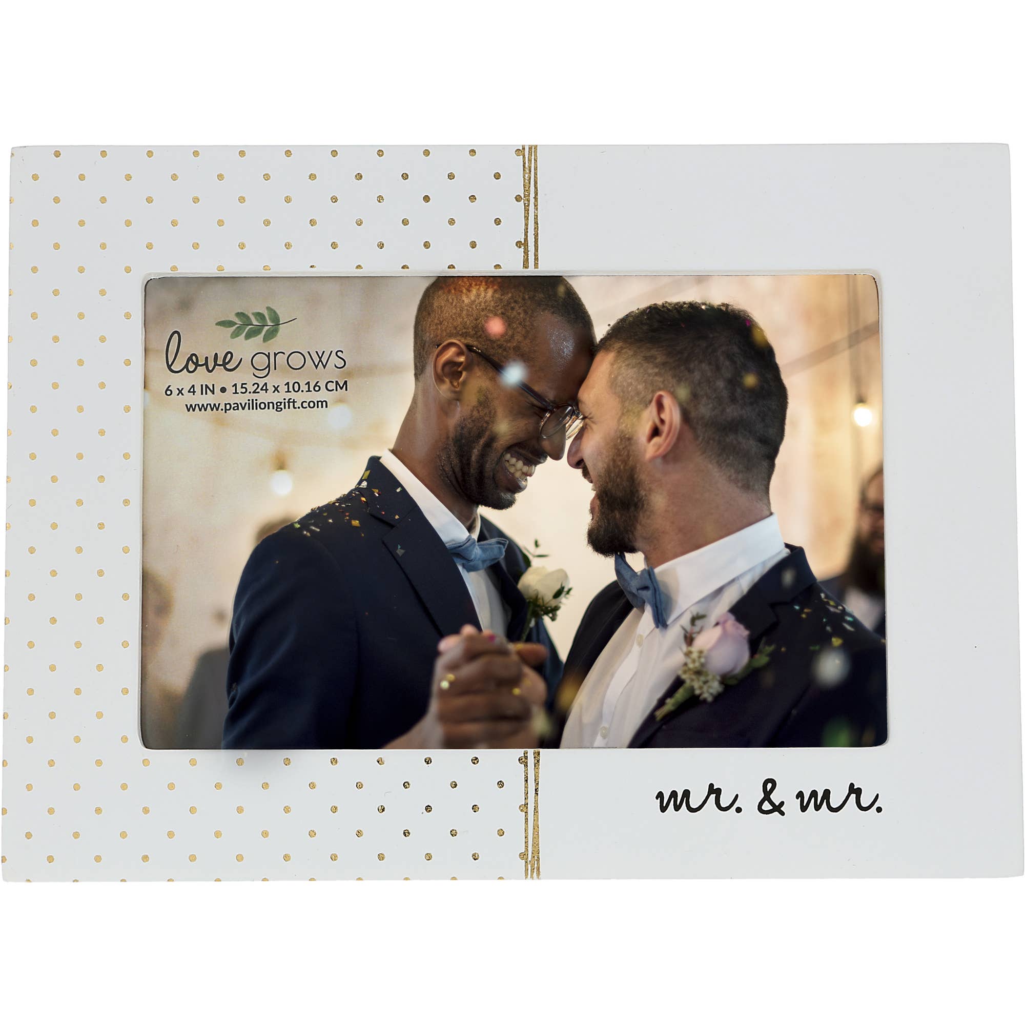 “Mr. & Mr..” Rustikale weiß getünchte 7,5′′ x 5,5′′ Fotorahmen – hält 6′′ x 4′′