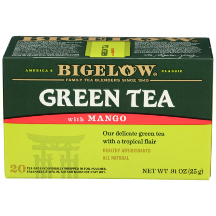 Bigelow Grüner Mango-Tee, 20 Beutel, 0,91 oz – Packung mit 6