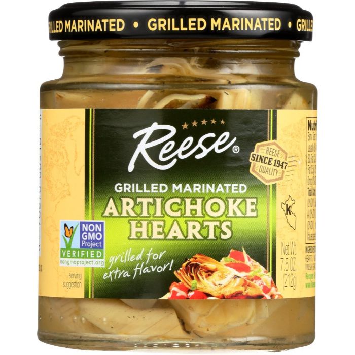 Reese – Gegrillte marinierte Artischockenherzen, 7,5 oz – Packung mit 12 Stück