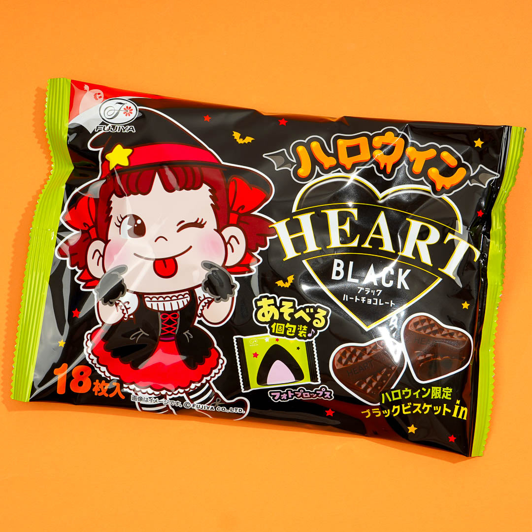 Fujiya Halloween Peko-Chan Schokolade mit schwarzem Herzen