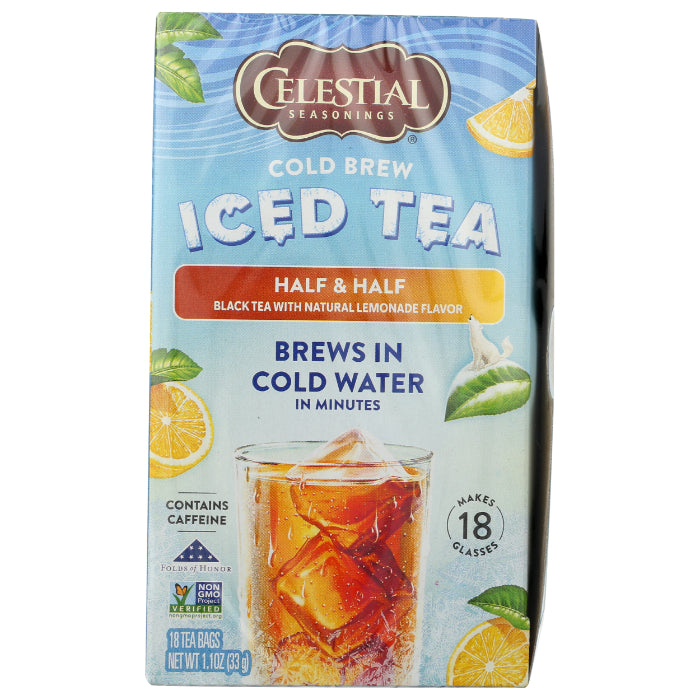 Celestial Seasonings Cold Brew Tee Half & Half, 18 Beutel – Packung mit 6