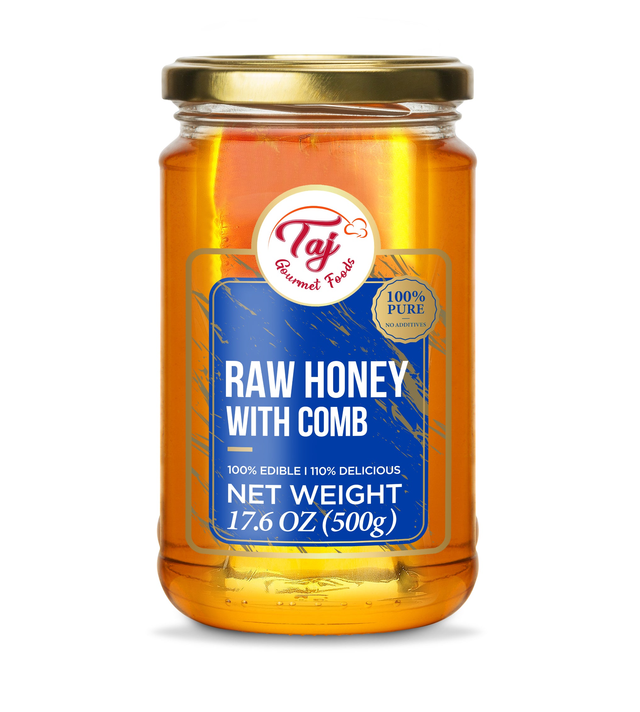 TAJ Rohhonig mit Kamm, 500g (17.6 Oz)