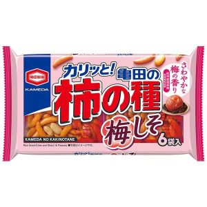 KAMEDA Kaki no Tane Kakinotane Ume Shiso Reis Cracker (6 Einzelpackungen, ) japan – 164g