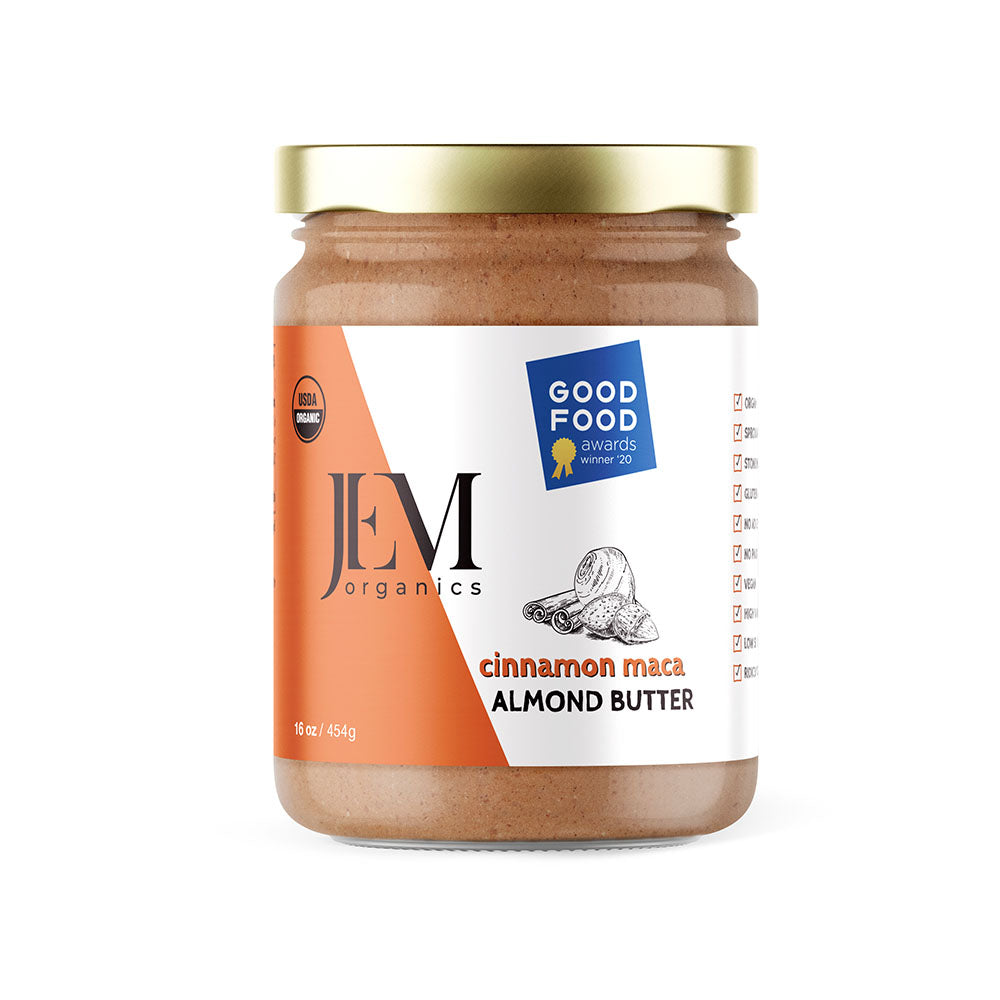 JEM Organics Zimt Maca Mandelbutter – Große 6er Packung