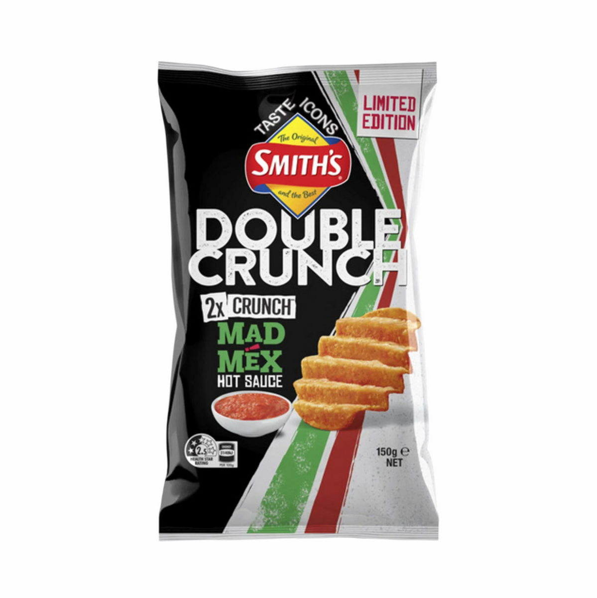 Lay/Smiths Double Crunch Mad Mex Chilisauce 150g – Australien (12 Stück)