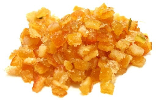 Geschnittene Orangenschale