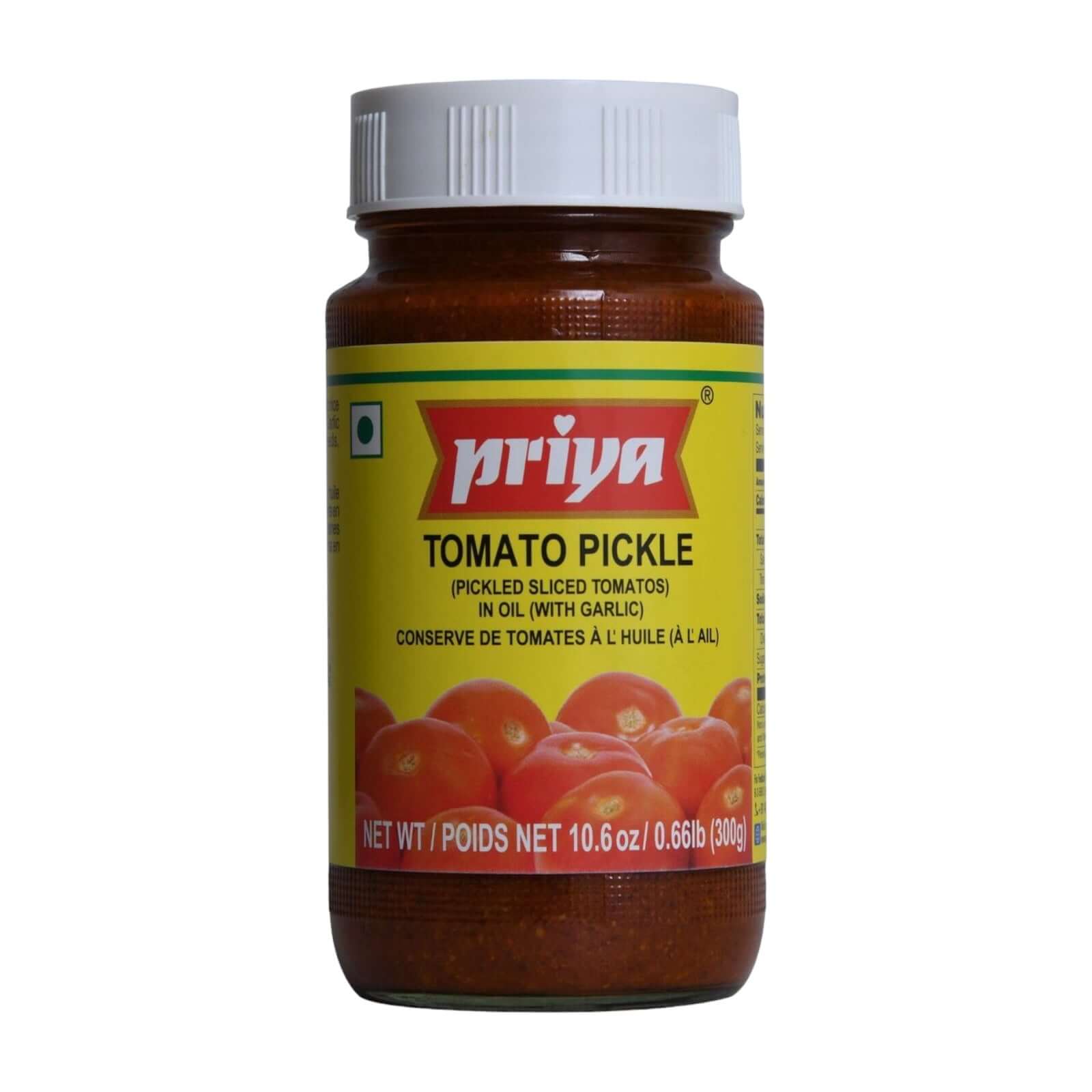 Priya Tomatengurke in Öl (mit Knoblauch)