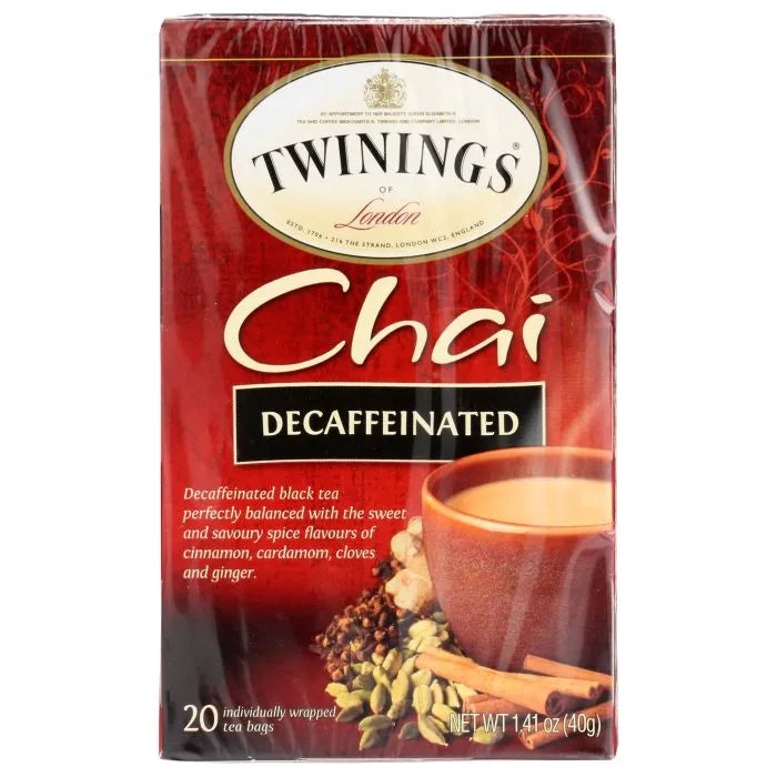 Twinings Entkoffeiniert Chai Tee, 20 Beutel – Packung mit 6