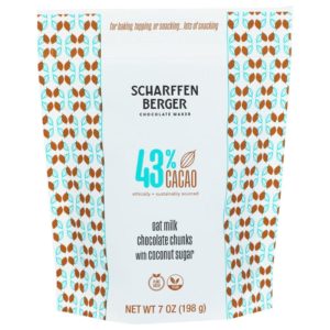 Scharffen Berger – 43% Cacao Hafer Milchschokoladestücke mit Kokosnuss-Su