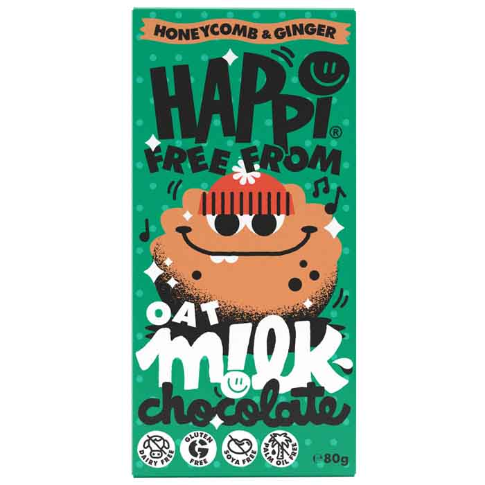 Happi – Weihnachten Hafer M!lk Schokolade, Honeycomb & Ingwer, 2.82oz