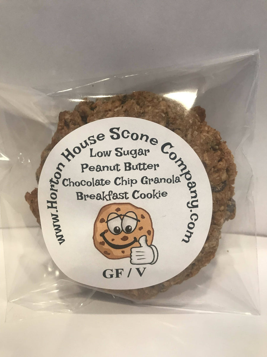 Horton House Scone GF – Erdnussbutter Schokolade Chip Granola Frühstücksplätzchen (Low Zucker) Case – 12 Stück