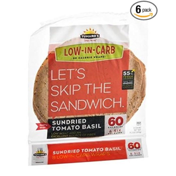Tumaros Wrap Low Carb Tmo Basil 8 Stück – Packung mit 6 Stück