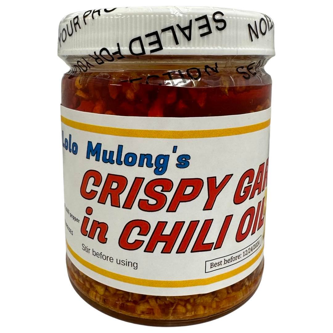 Lolo Mulong’s – Knuspriger Knoblauch in Chiliöl – Mild – 9 OZ