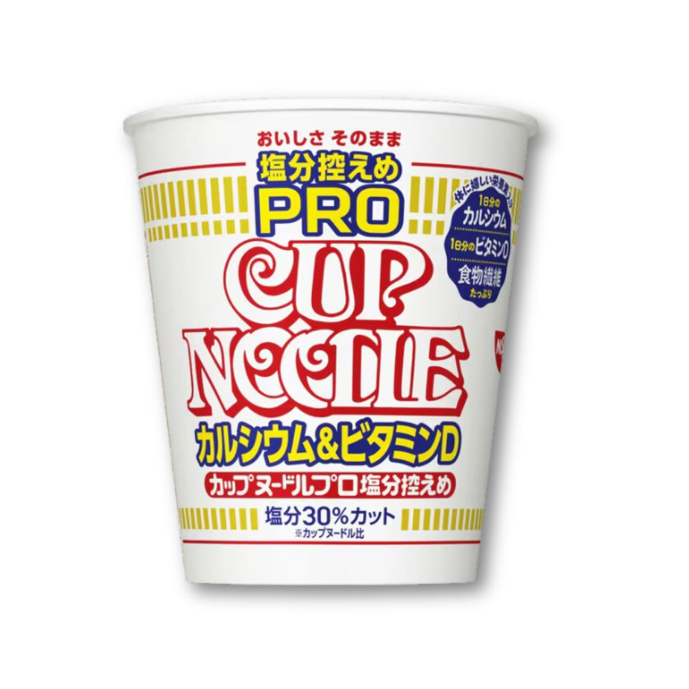 Nissin Cup Noodles PRO – Ursprünglicher Geschmack mit wenig Salz, Kalzium und Vitamin D