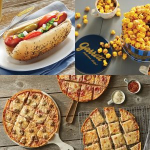 Garrett Popcorn klassische Zinn, vienna Rindfleisch Hot Dog Kit & 4 lou-s dünne Kruste Pizzas