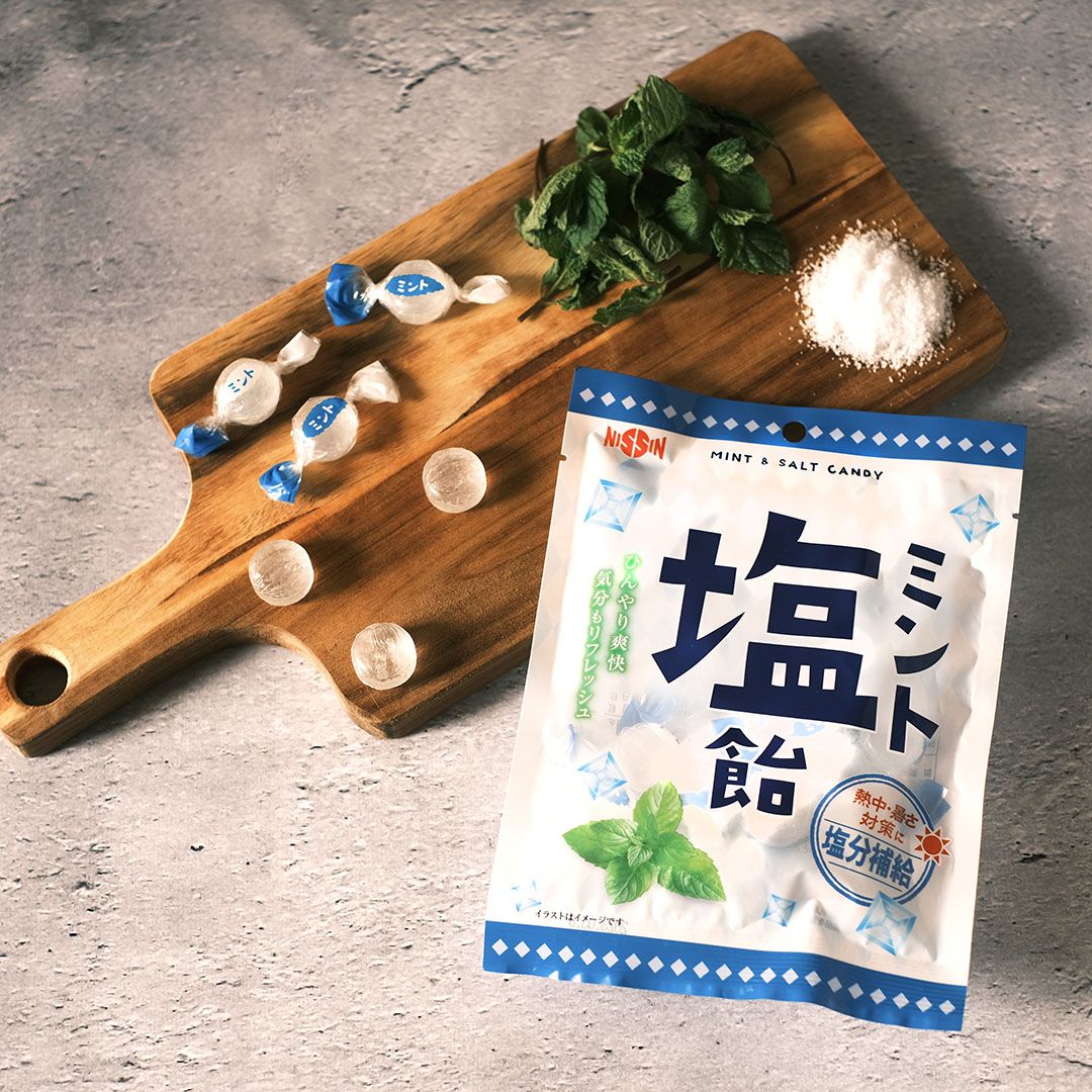 Nissin Seika, Minze Shio Ame, Hartbonbons, Salz und Minze, 80g