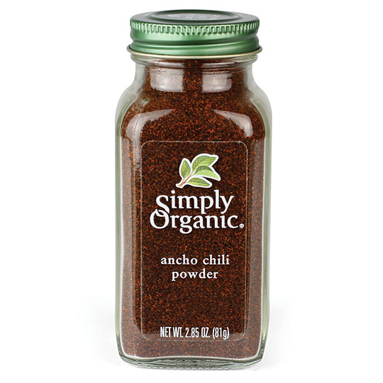 Simply Organic Ancho Chili Pulver – Räucherstäbchen für reiche Aromen