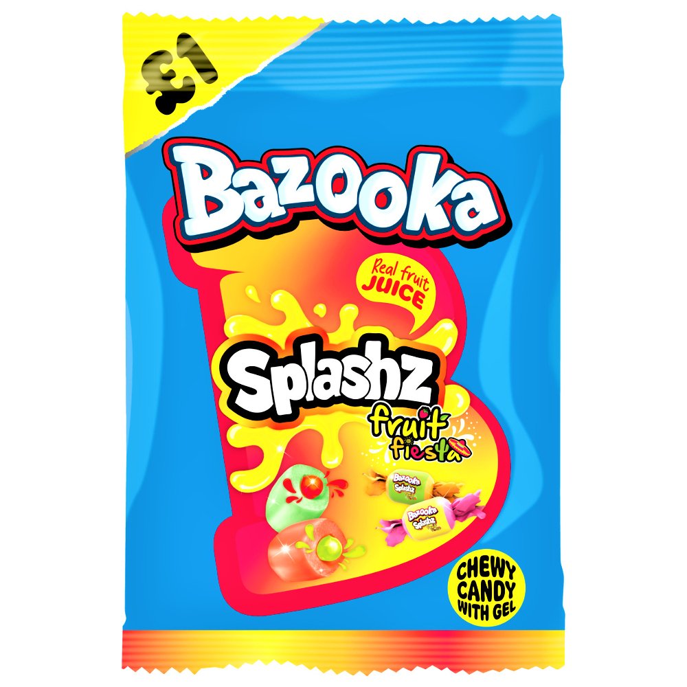 Bazooka Splash Frucht Fiesta weich zum Kauen Süßigkeiten