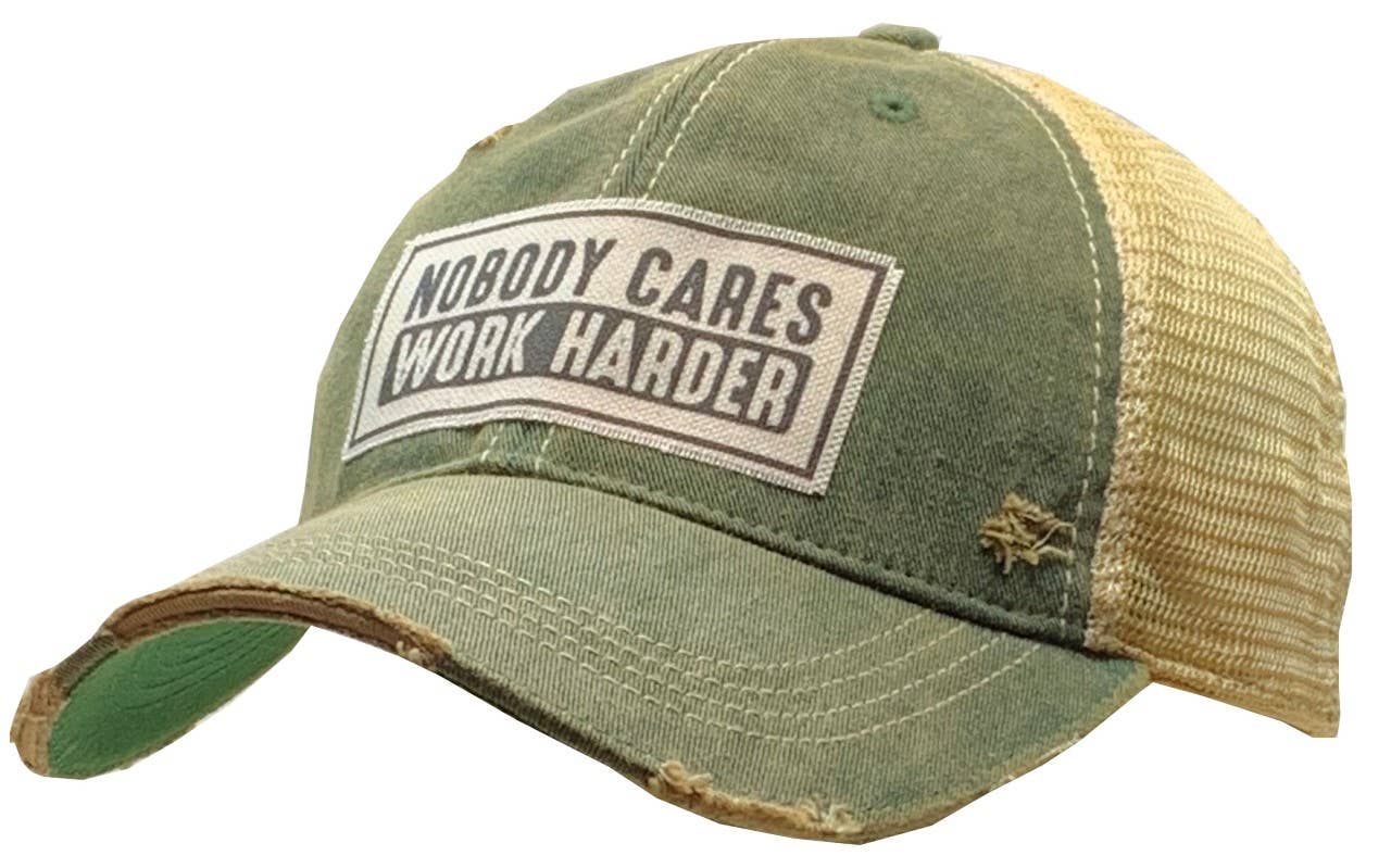 Niemand kümmert sich Arbeit härter verzweifelt Baseball Kappe Trucker Hut