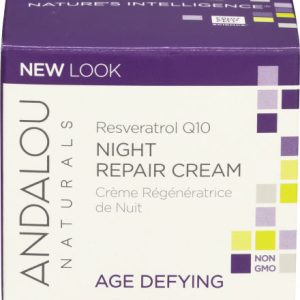 Andalou Naturals – Night Creme Reparatur Resveratrol , 1,7 Unzen – Q10