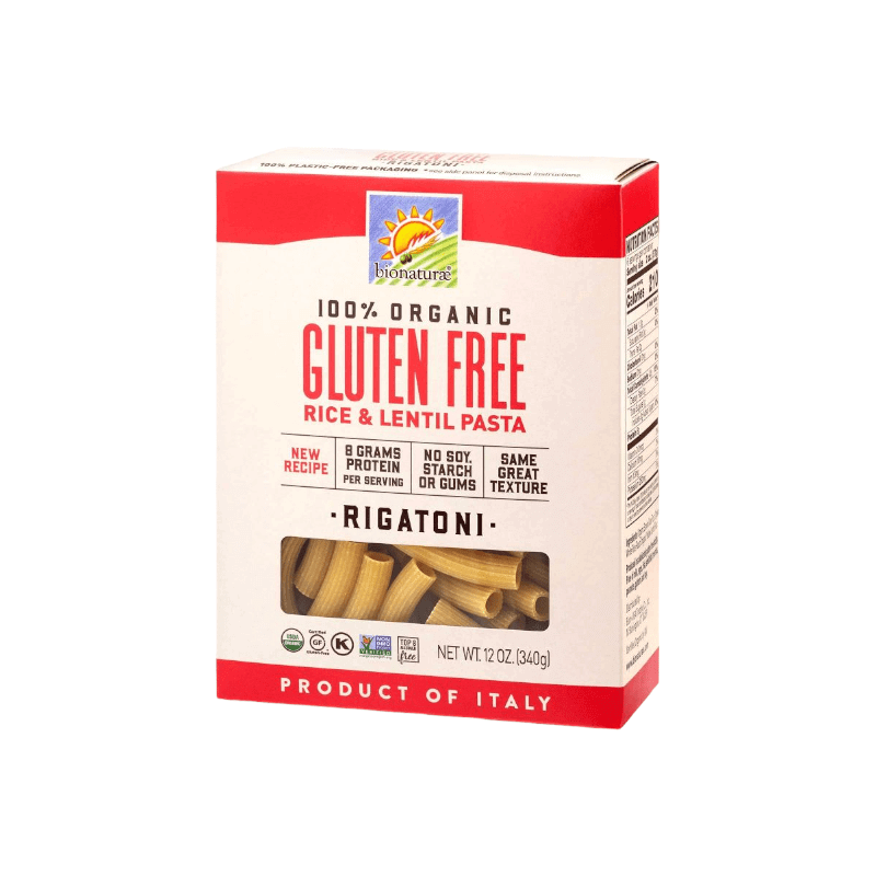 Bionaturae 100% biologischer glutenfreier Reis & Linsen Pasta Rigatoni 12 oz