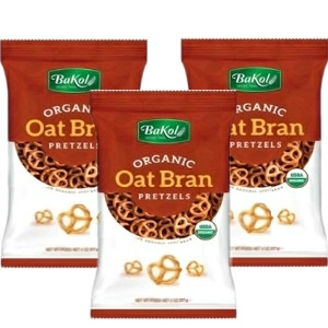 Bakol Bio Haferkleie Brezeln gesalzen, 8 Unzen (Packung mit 3)
