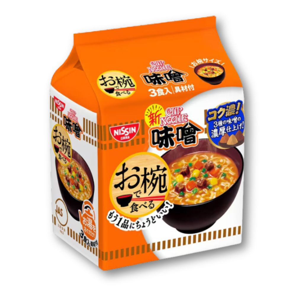 Nissin Donbei Miso in einer Schüssel – x 3 Mahlzeit Packung