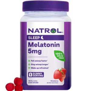 Natrol Melatonin Schlafgummis, Erdbeergeschmack, 5mg, 180 Stück