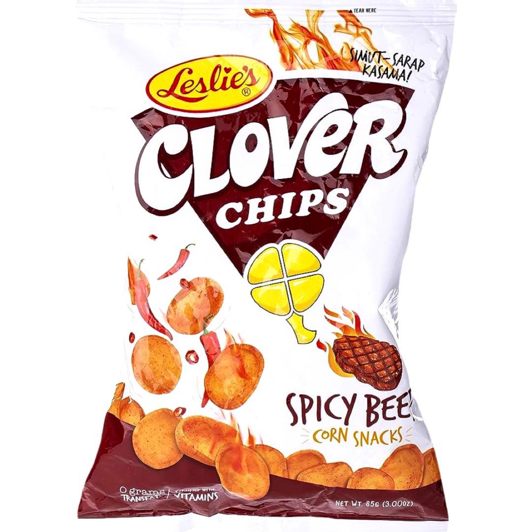 Leslie's – Clover Chips – Würzige Rindfleisch-Mais-Snacks – 85 G