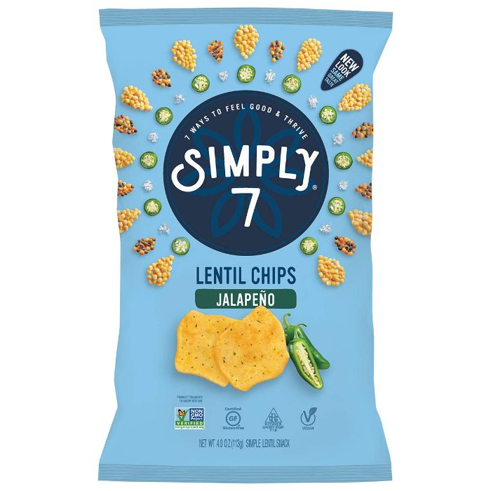 Simply 7 – Chip Lentil Jalapeno, 4 Unzen – Packung mit 12