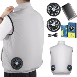 Vivisan Air-Conditioned Work Vest mit Lüfter & Batterie, Ultraleicht & Dünn, 35800mAh, Cooling ärmellos Jacke, 3 Windstärken, UV-Schutz – Made in JAPAN – Tokyo Sakura Mall