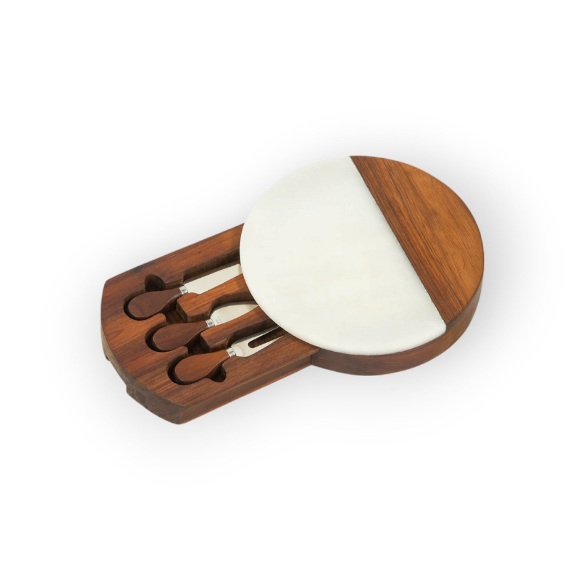 Eiche & Oliv – Winslow Weiß Marmor & Holz Käsebrett