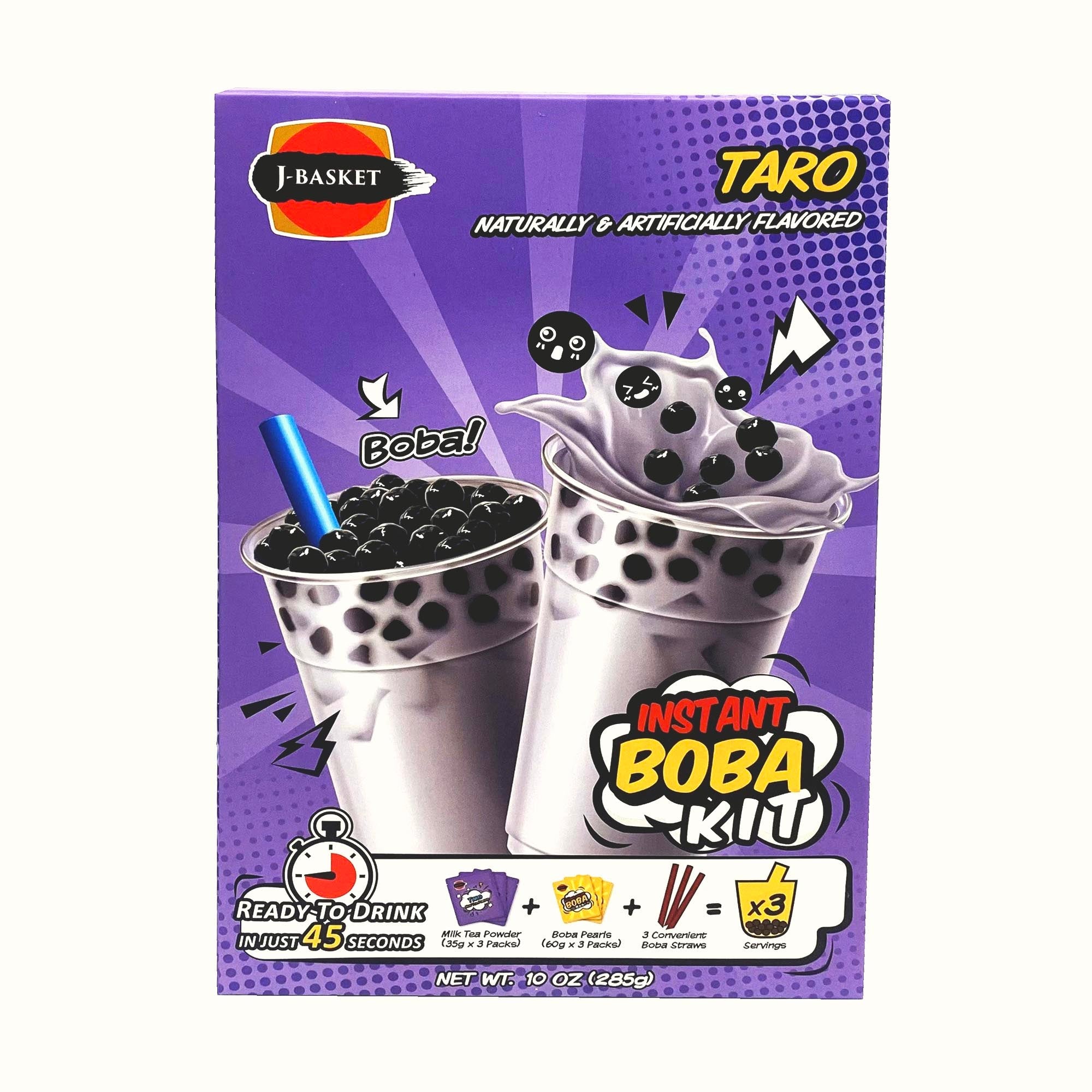 J-Basket Boba Bubble Tee Kit: Taro Tee (3 Tassen)